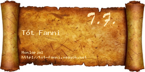 Tót Fanni névjegykártya
